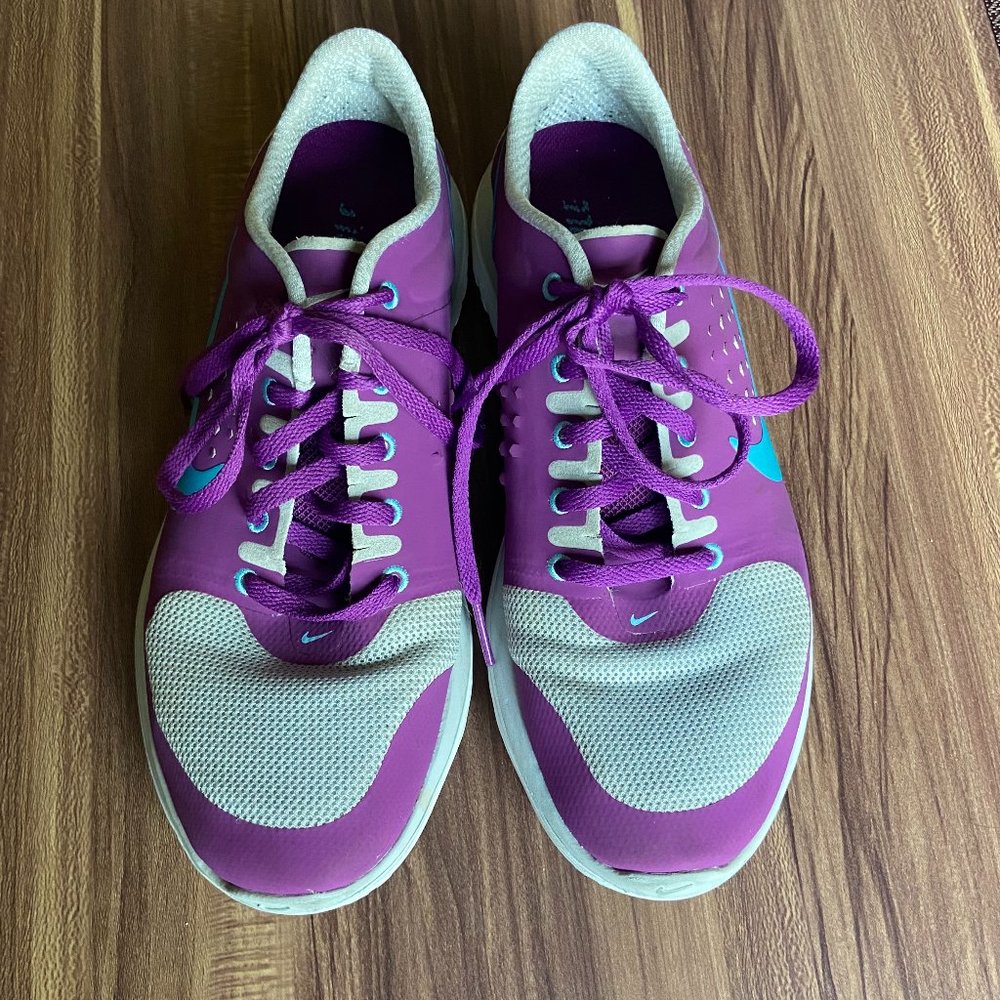 Purple Grey and Blue Nike Shoes